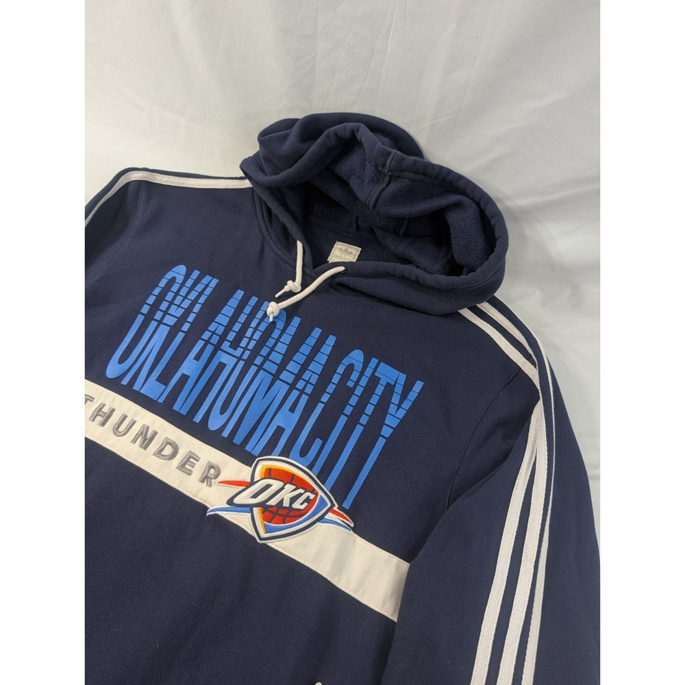 NBA Oklahoma City Thunder Blue Hoodie Large With‎ Front Pocket Adidas Heavy